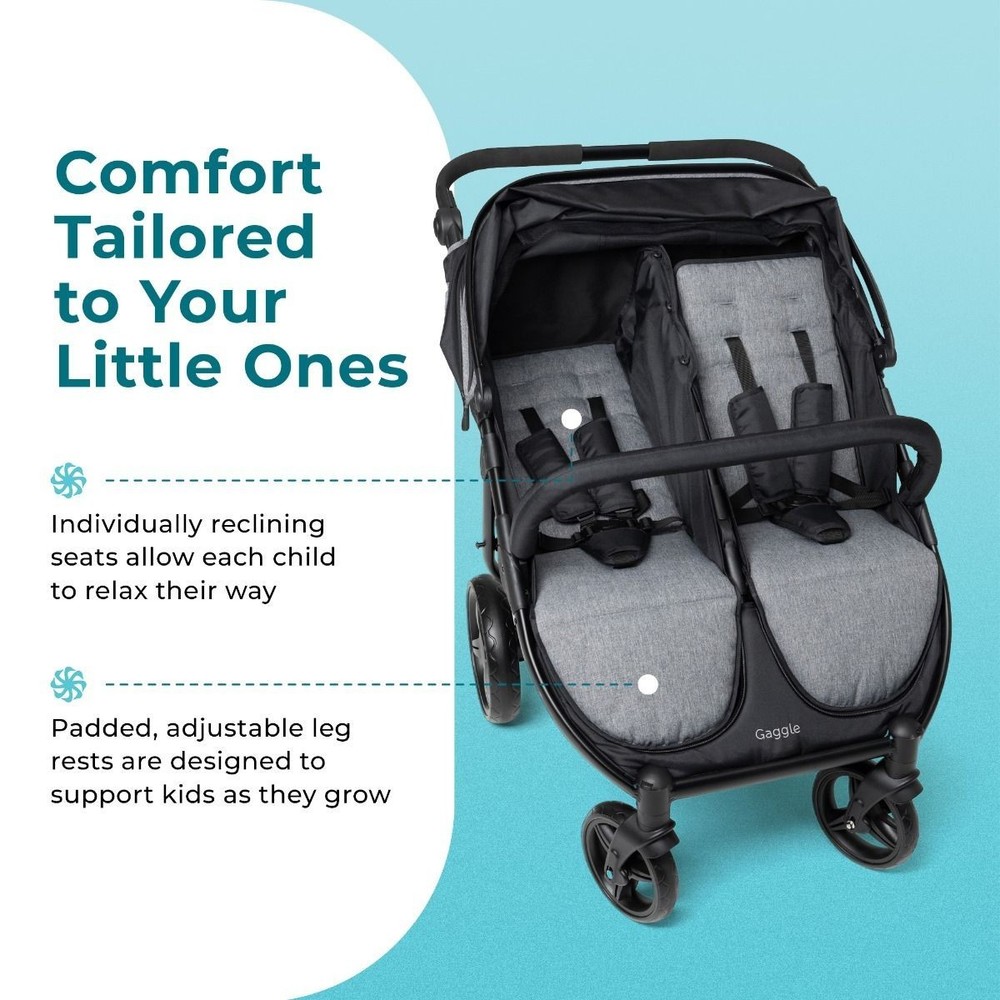Gaggle Roadster Duo Side-by-Side Double Stroller, Lightweight & Compact