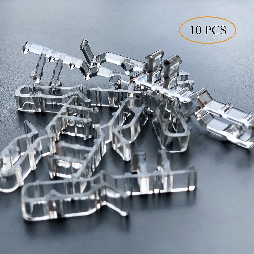Clear Plastic Hidden Channel Blind Valance Clips 2 Inch Size 10 Pack