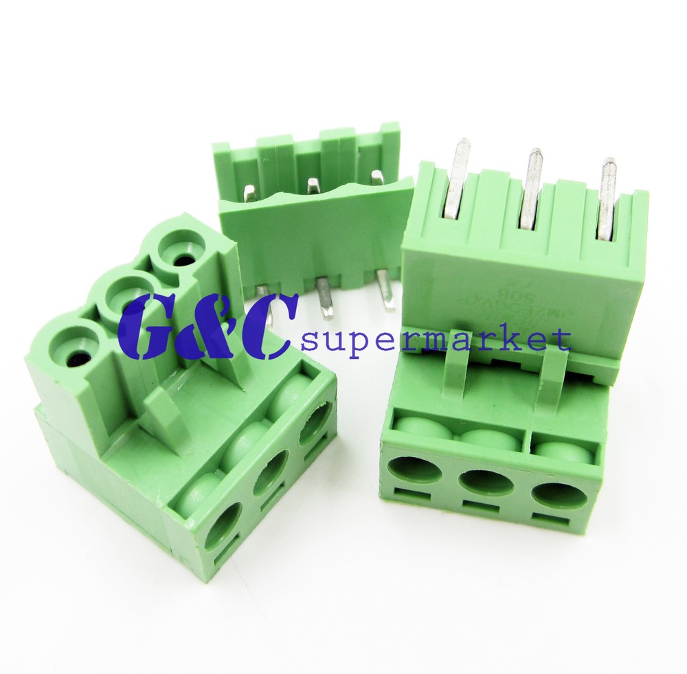 50Pcs 2EDG 5.08mm Pitch 3 Pin Pluggable Teminal Blocks Connector Socket A3GS