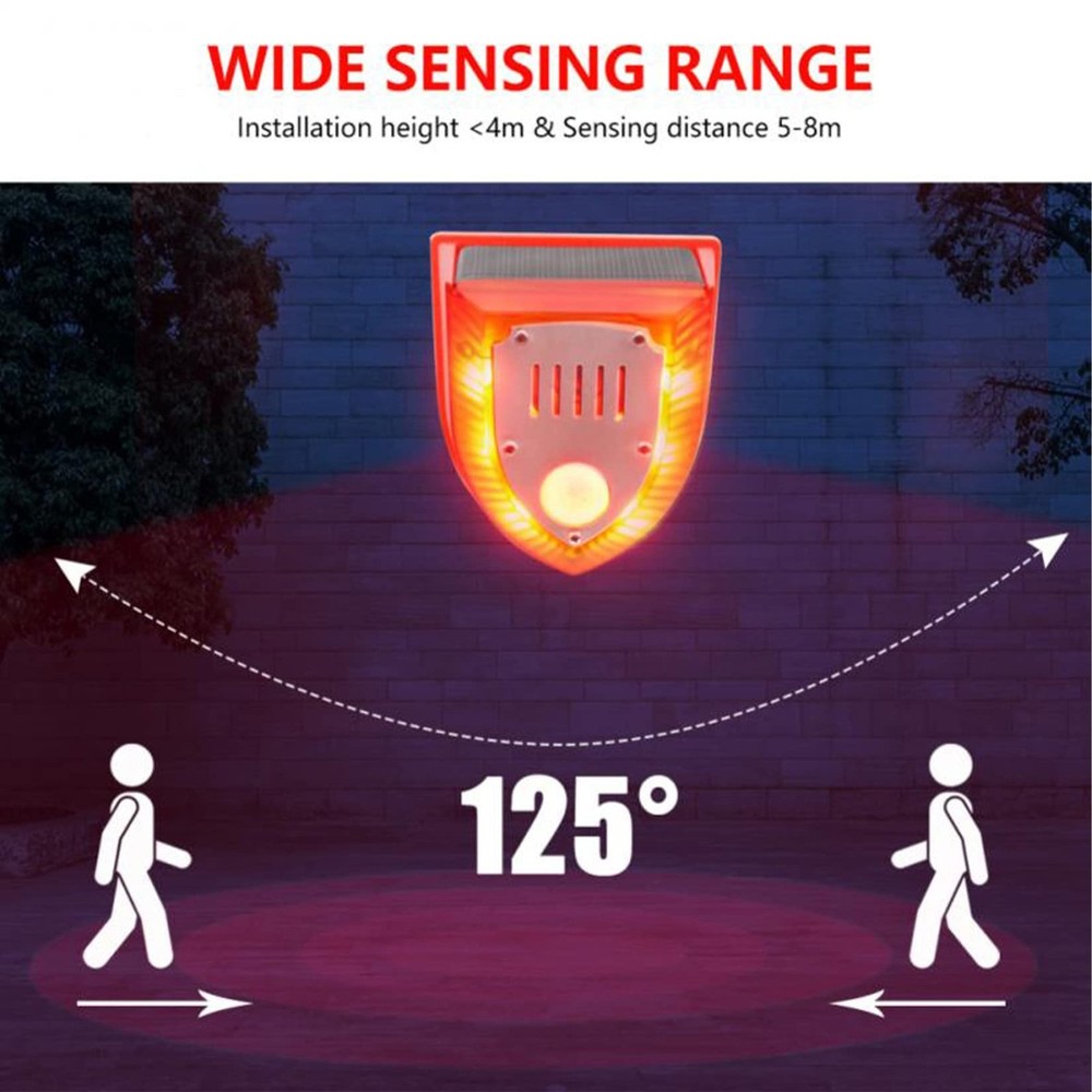 keeda Solar Security Light Alarm, 129dB Warning Loud Solar Strobe Light Makes...