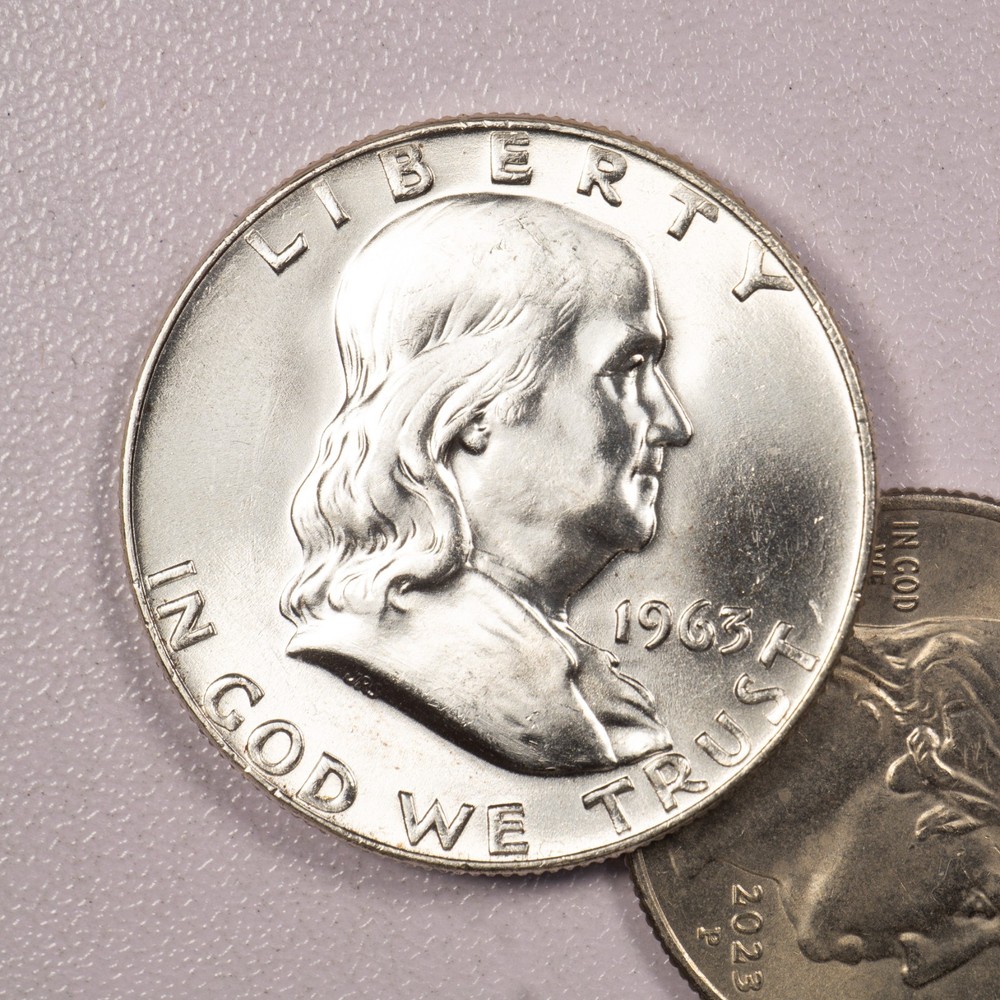 1963-D Franklin Half Dollar - Blast White - Lustrous BU GEM!