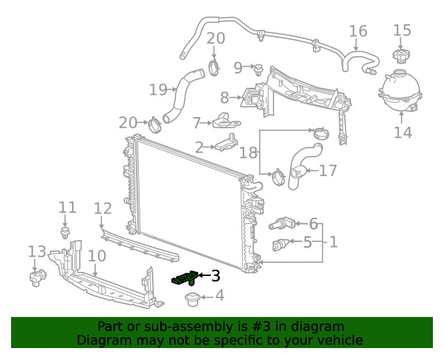 Genuine GM Radiator Bracket 23336326