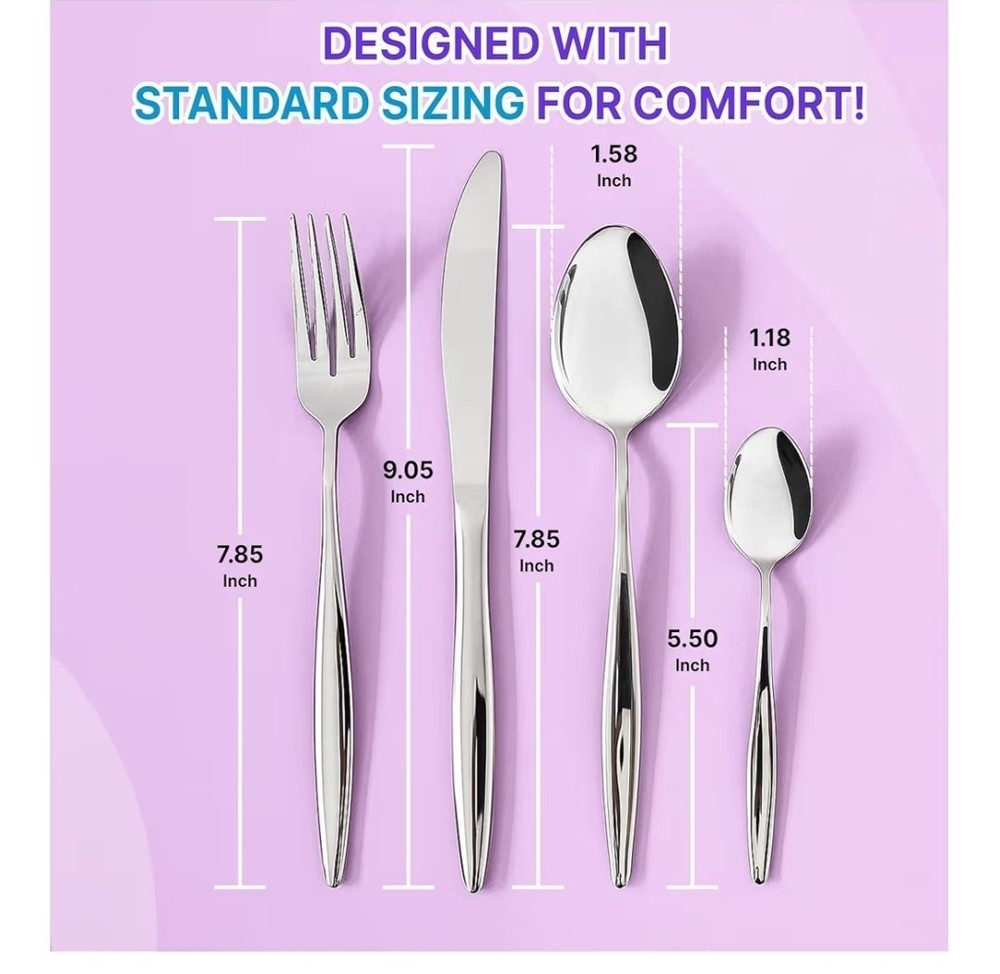 24-Piece Stainless Steel Silverware Set for 6 Essential Kitchen NEW