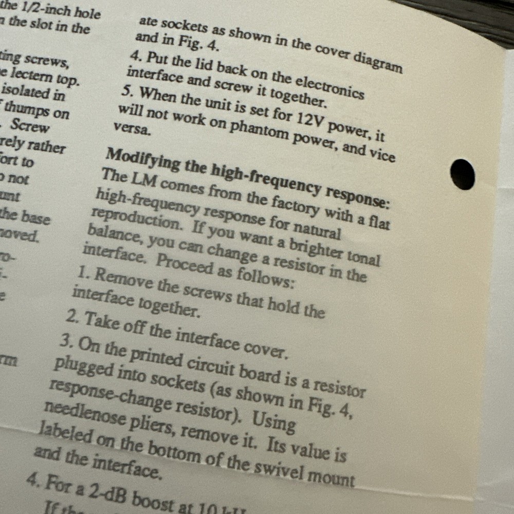CROWN Lectern Microphone LM-190 LM-200 Spec Instructions 1989
