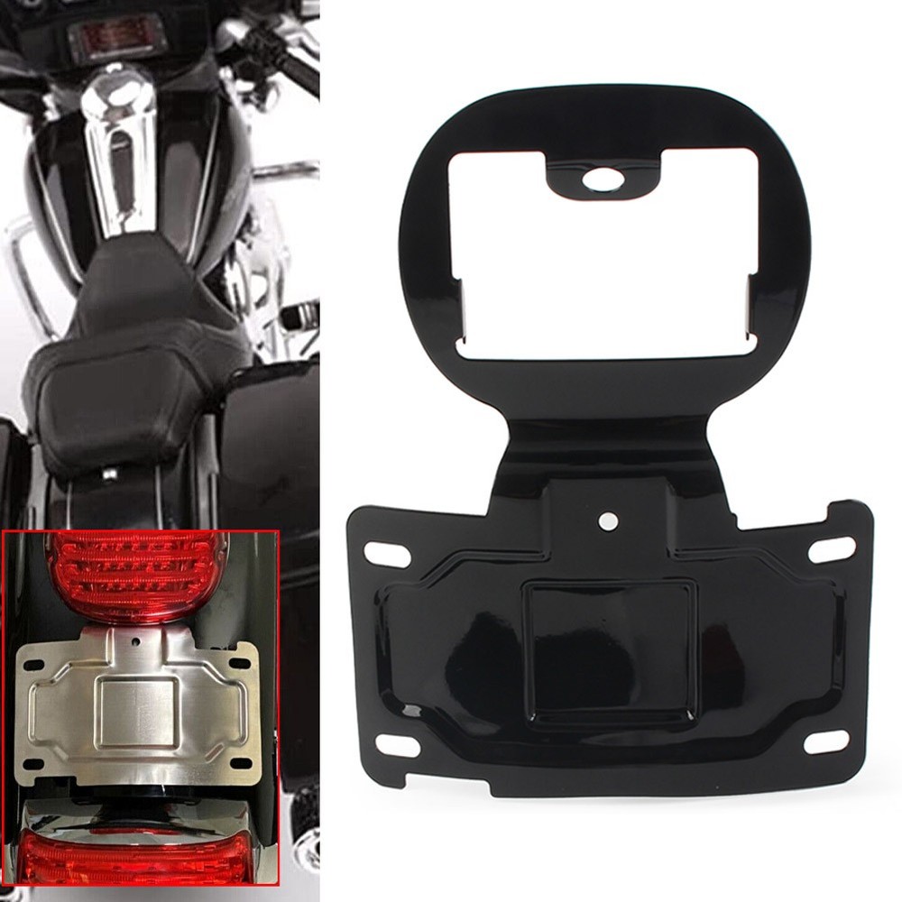 License Plate Relocation Bracket Mount Kit for Black Harley Touring