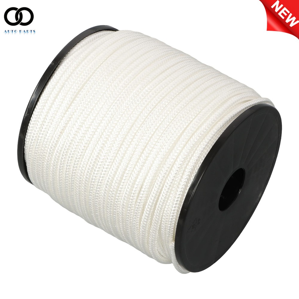 1/4 Inch Polyester Cord - 250 Foot Spool Industrial Solid Nylon Braid Rope White