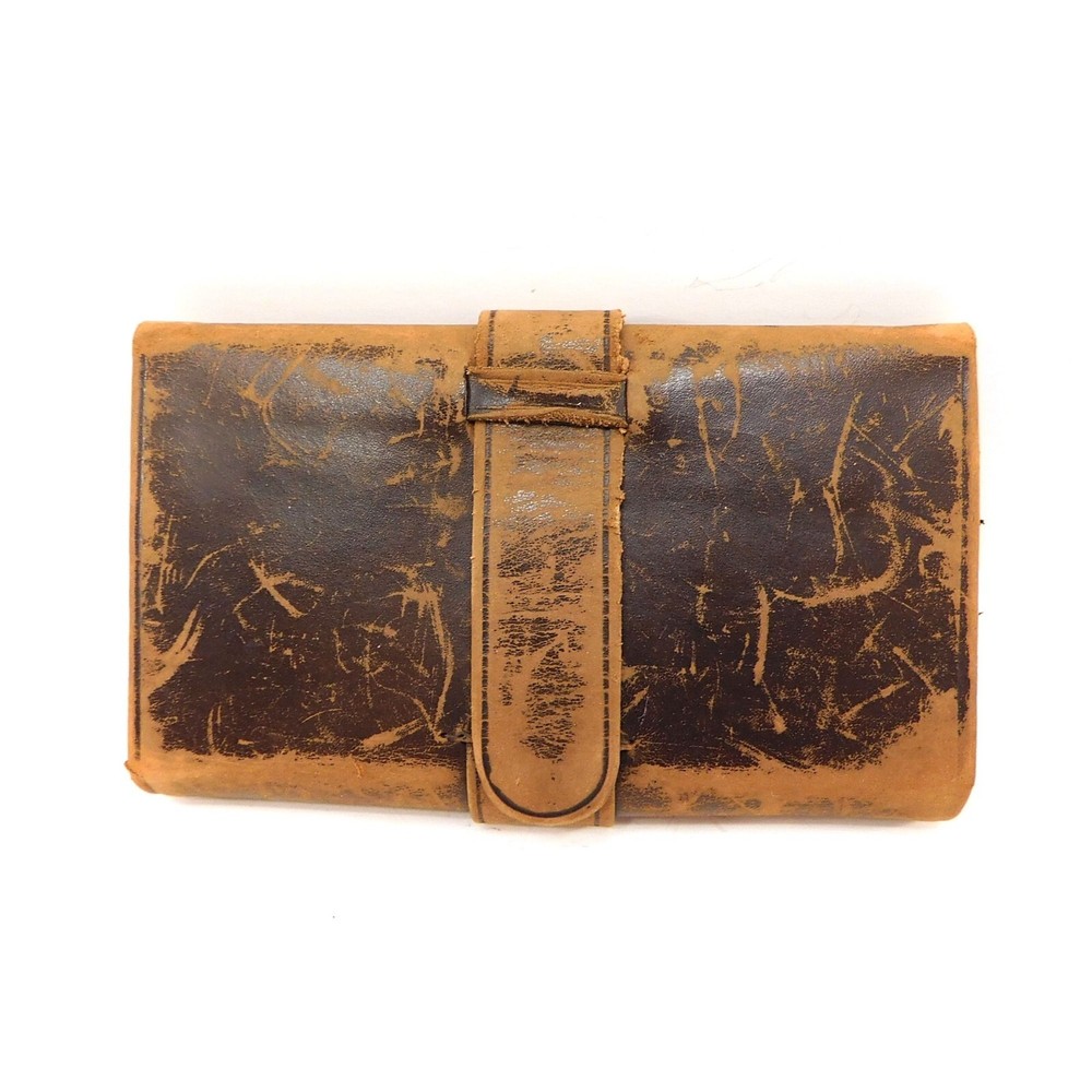 Antique Leather Folding Wallet Civil War Era