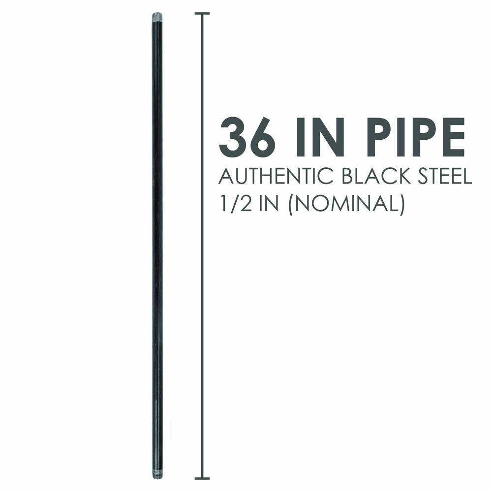 1/2 in. X 36 in. Black Pipe 4 Pack