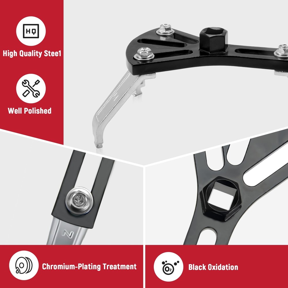 AUPREX Universal Fuel Pump Removal Tool, Adjustable Lock Ring 3-Jaw