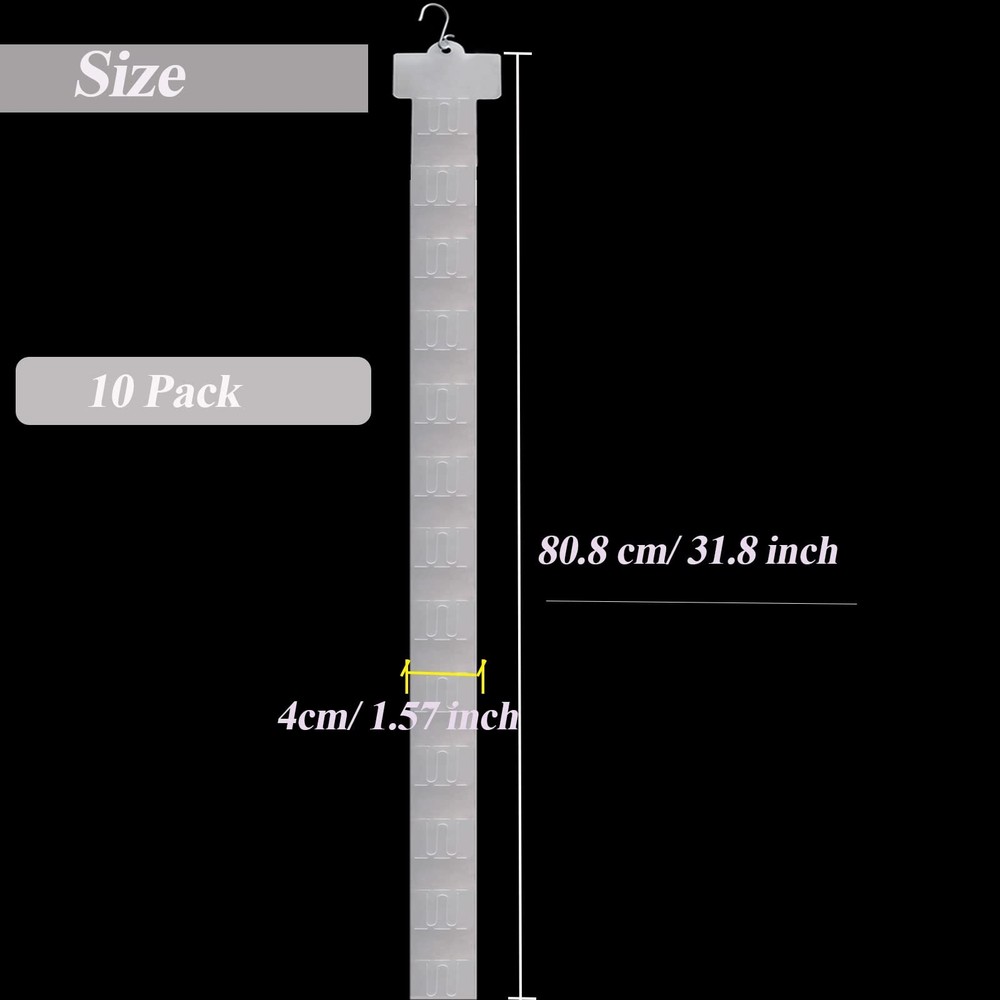 10 PCS Station Hanging Display Strips with Hooks Plastic Merchandise Station ...