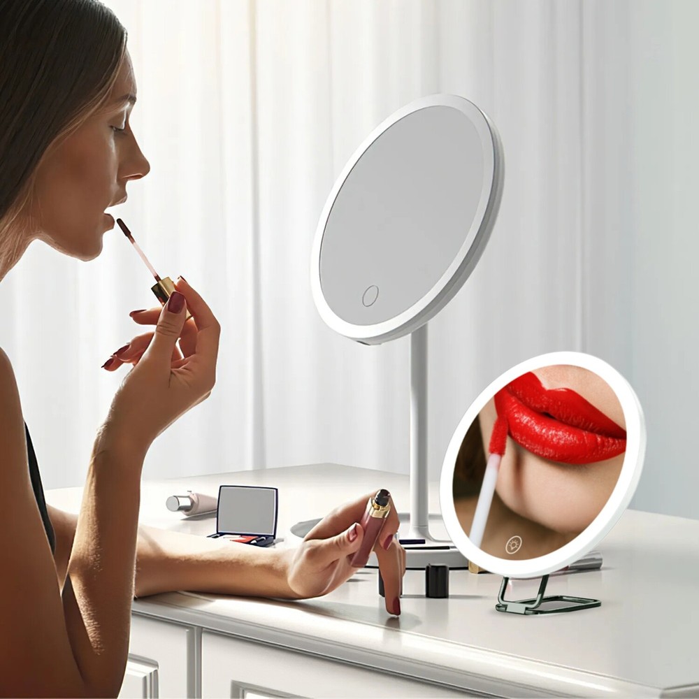 30X LED Lighted Portable Makeup Mirror Magnifying with Suction Cup Dimmable