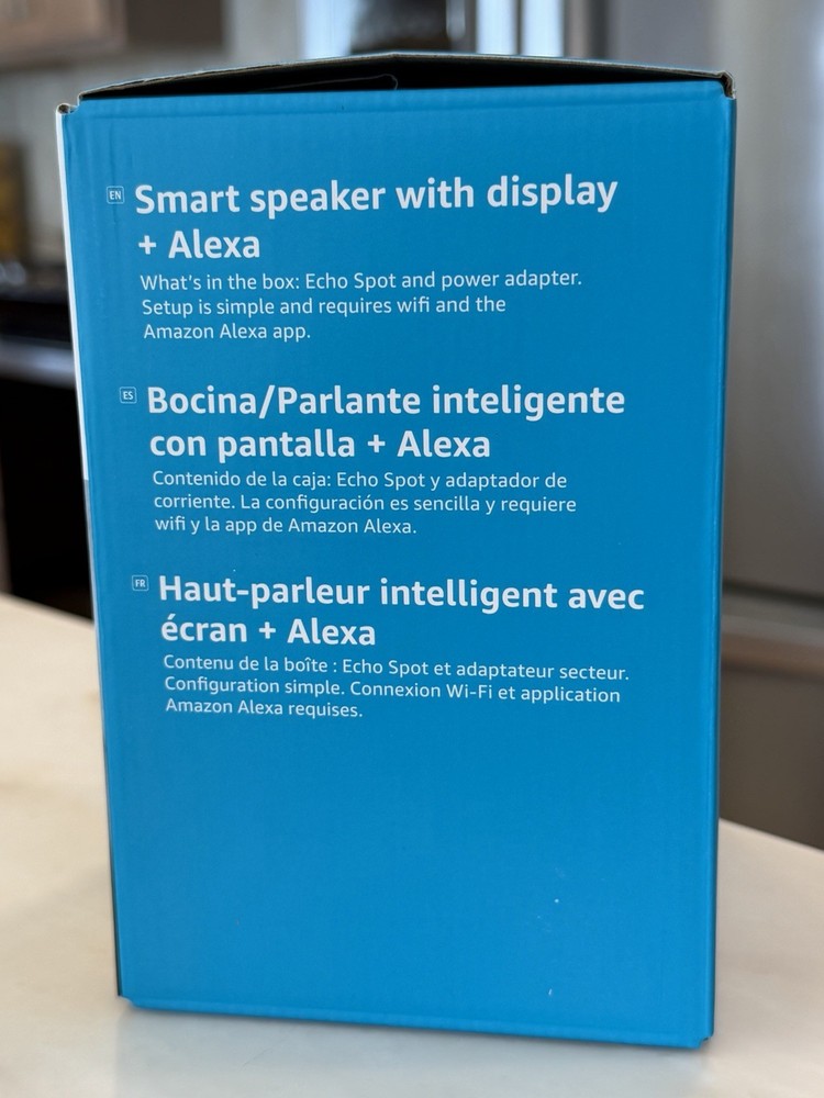 Amazon Echo Spot Smart Alarm Clock - 2024 Release, Ocean Blue