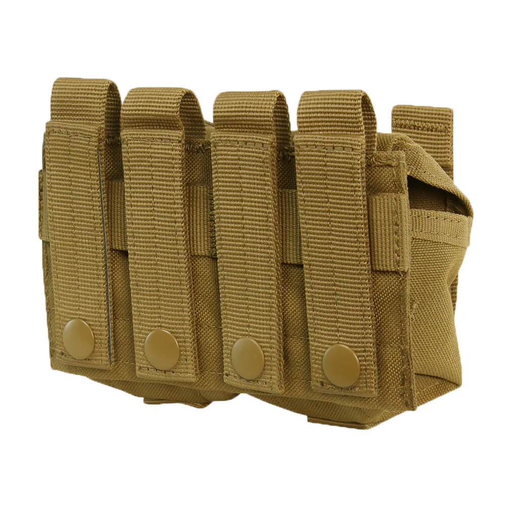 Tactical Double Shell Utility Tool Nylon Closed Top Buckle Pouch - Coyote