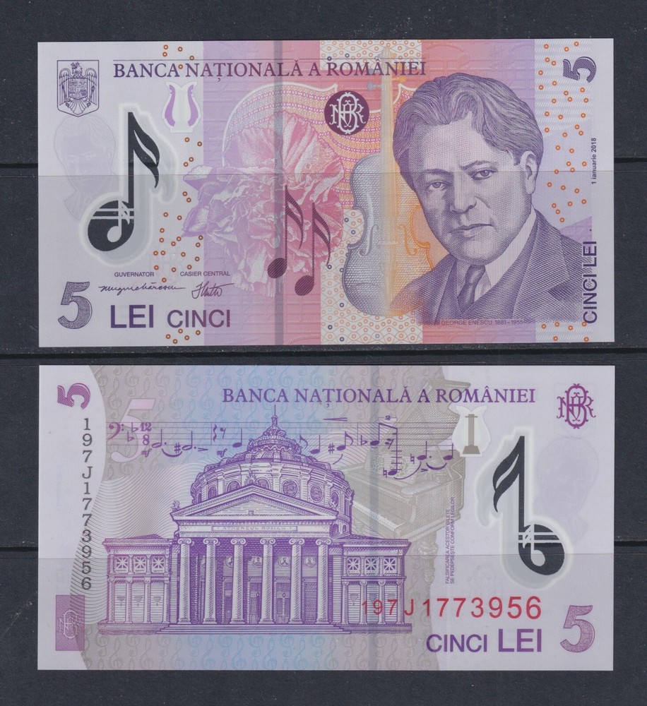 ROMANIA - 2018 5 Lei UNC Banknote