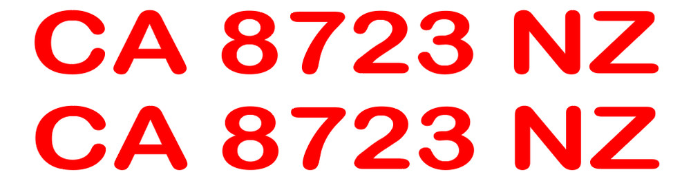 Custom boat license number decal