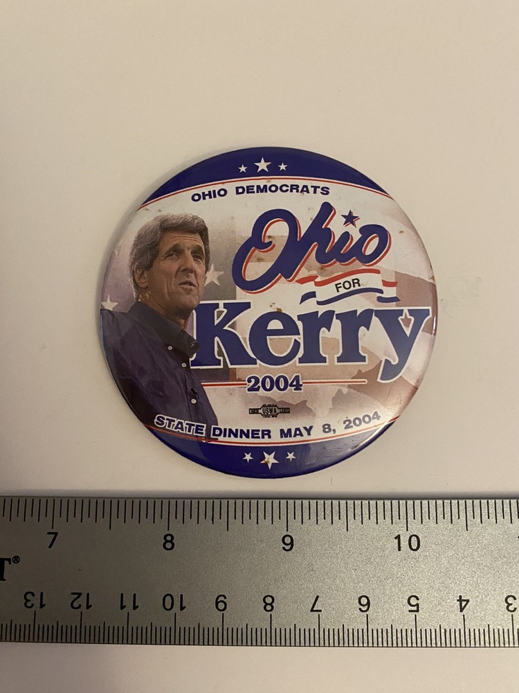 Ohio Democrats For Kerry State Dinner 2004 Pin Back Button P78