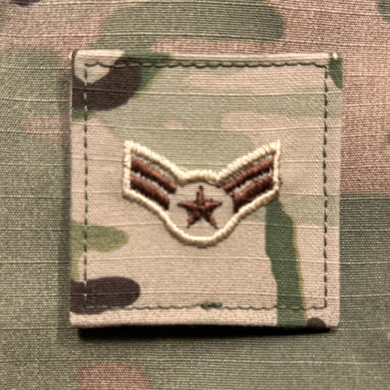 US Air Force A1C/E3 Rank OCP w/ Hook Airman First Class USAF
