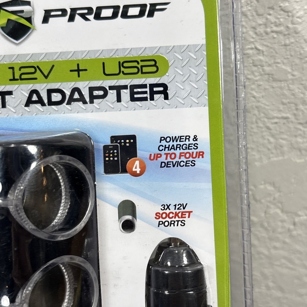 Road Proof Triple 12v Plus USB Socket Adapter