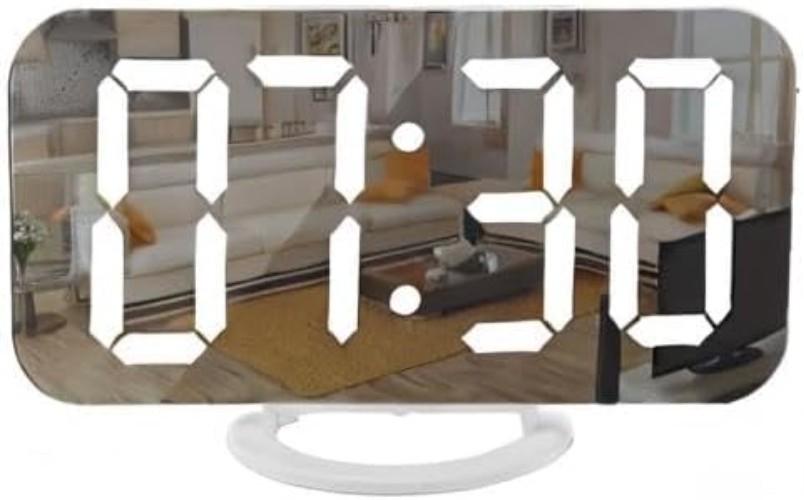 Digital Clock Large Display White