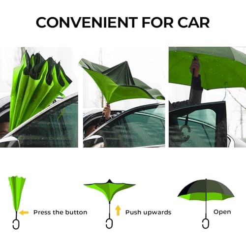 Inverted Umbrella, 49 Inch Double-Layer Vented Reverse American Flag-1