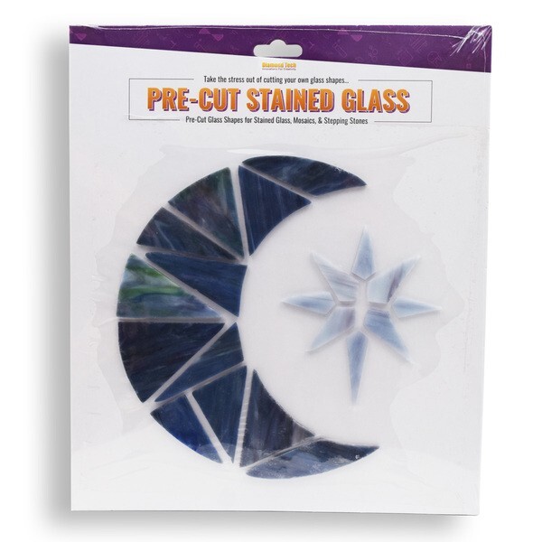 Pre-cut Stained Glass Crescent Moon
