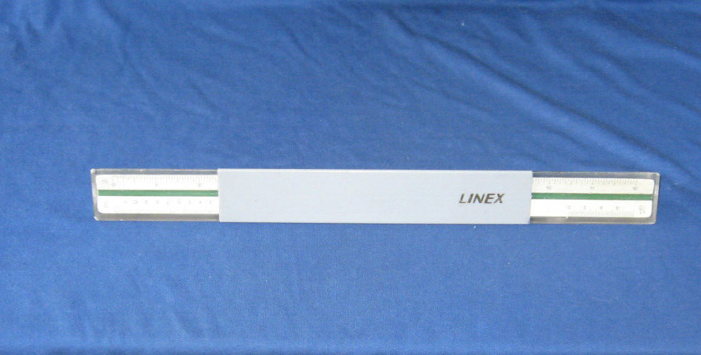LINEX Triangular Ruler 301A in CASE - Made in Denmark - ENGINEERING RULER