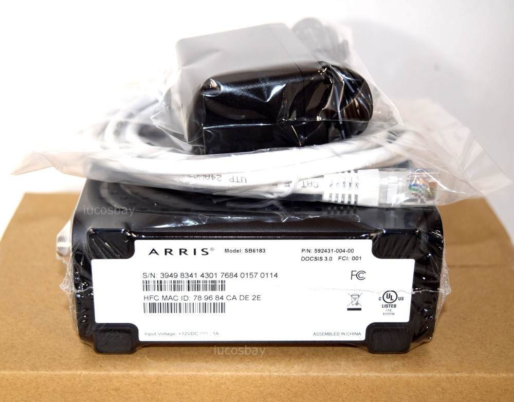 Arris SB6183 Motorola Docsis 3.0 Cable Modem Comcast Xfinity Black.