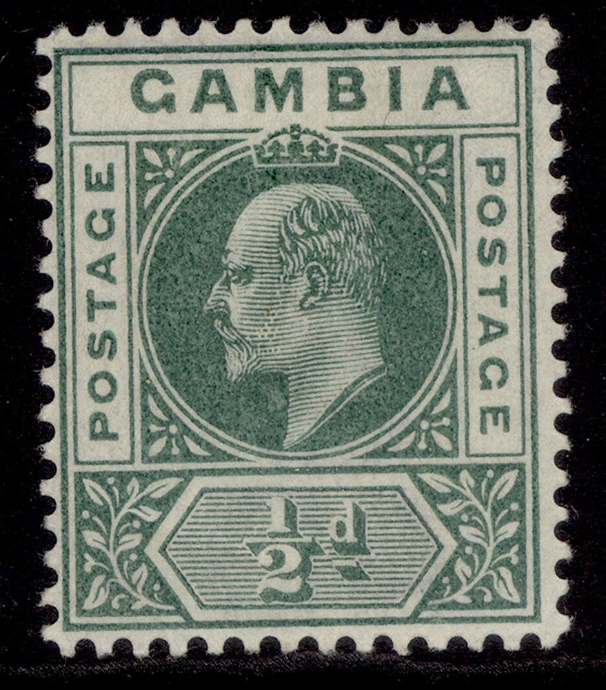 GAMBIA EDVII SG45, ½d green, M MINT.