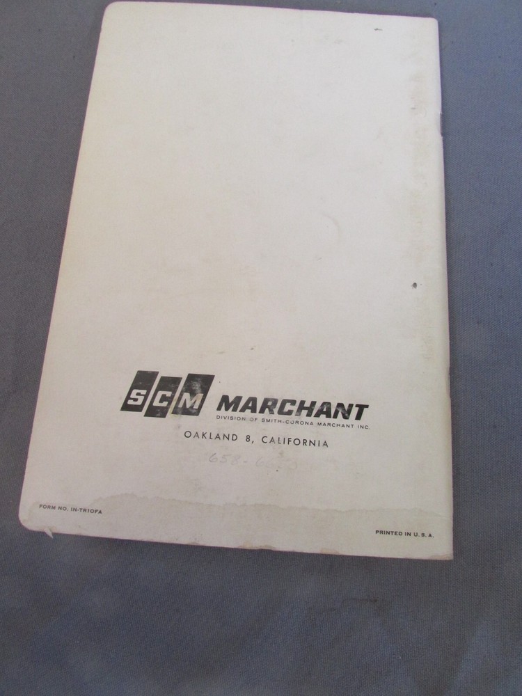 MARCHANT TRANSFLO FIGUREMASTER TR10FA OWNERS MANUAL n