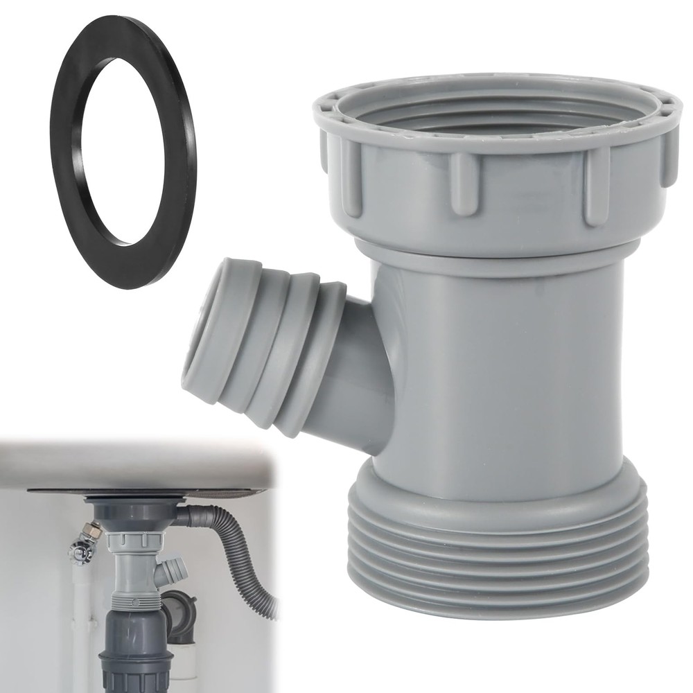 Kitchen Sink Drain Pipe Adapter, Versatile Y-Shaped Flexible M, Gray