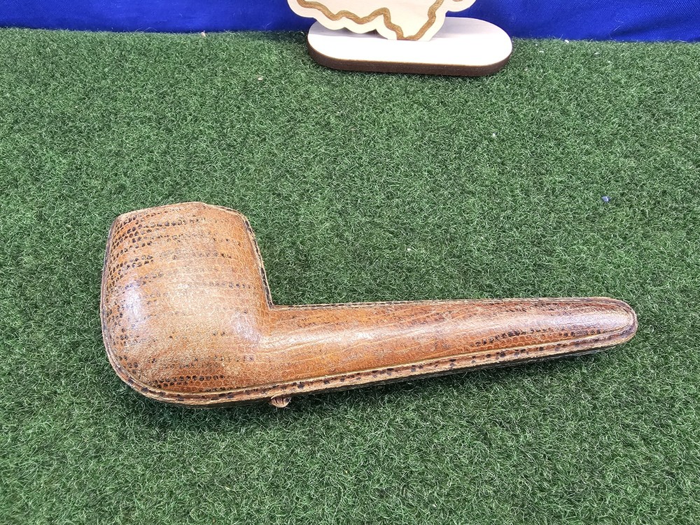 AGE Straight Smooth Billiard Banded Restored Briar Pipe, Replacement Stem, Case