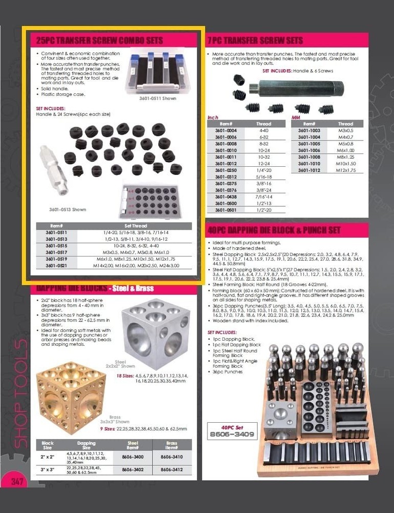 Professional 25 Piece Transfer Screw Set - Efficient Tool for Precision Layouts