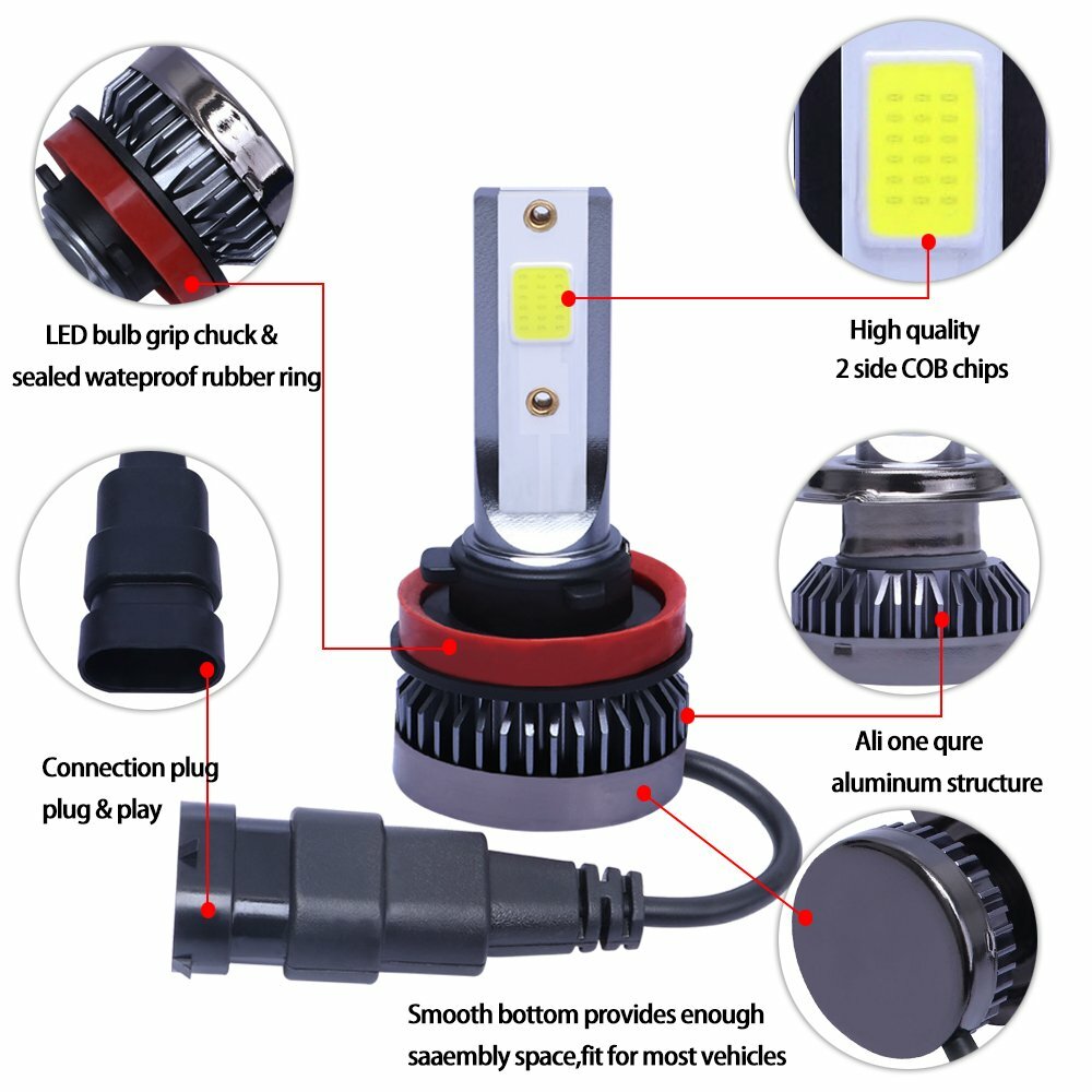 LED Headlight + Fog Light Bulbs Combo For Chevy Silverado 1500 2500HD 2007-2015