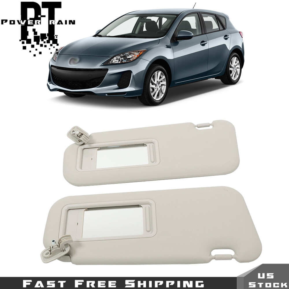 For Mazda 3 2010 2011 2012 2013 Pair Sun Visor Driver And Passenger Side Gray