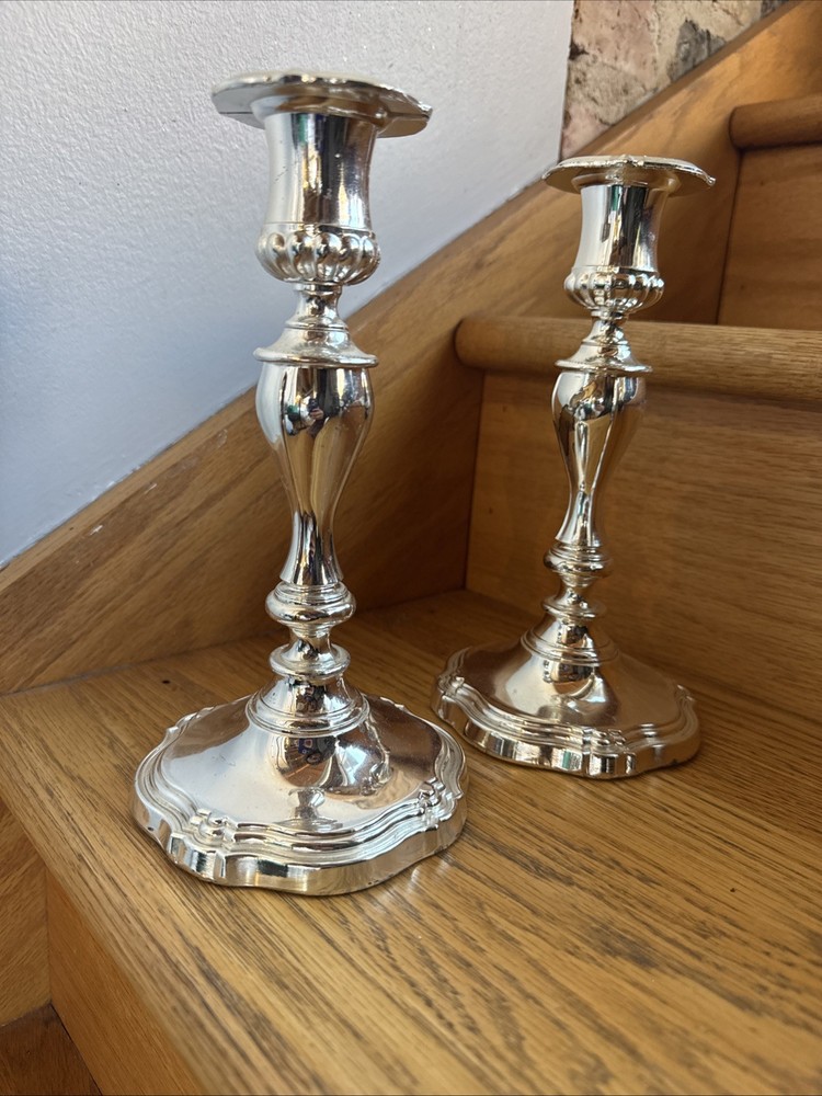 Pair Of Silver Plated Candlestick Holders