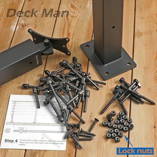 2 Pack 36inch Cable Railing Post Adjustable Angle Cable 36 inch Black End Post