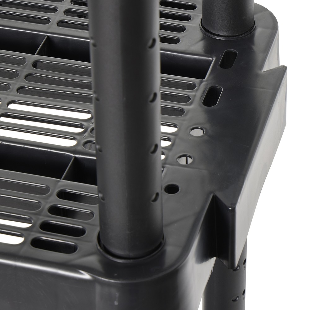 Gracious Living Medium Duty 4 Tier Ventilated Shelving Units, Black (2 Pack)