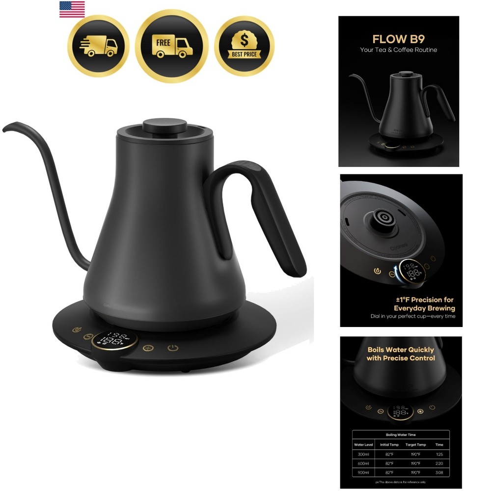 Barista Collection Gooseneck Electric Kettle, ±1℉ Precise Temperature Control...