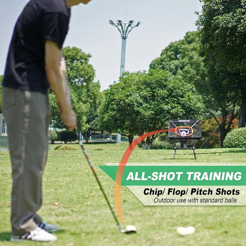 Easy Setup Golf Chipping Net with Mat & Balls - Perfect for Home Practice
