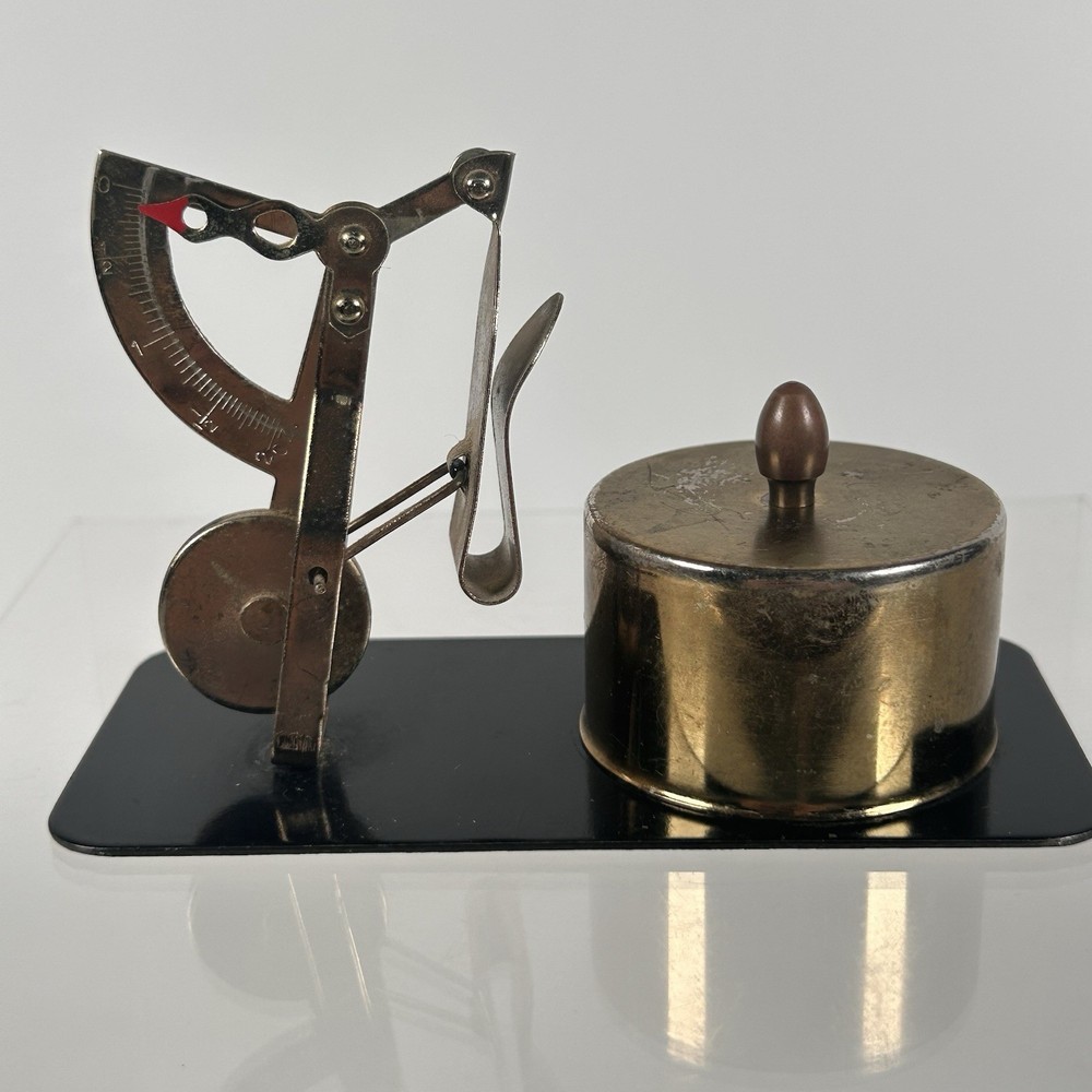 Stamp Holder Dispenser with 2 Ounce Scale Vintage Desk Accessory
