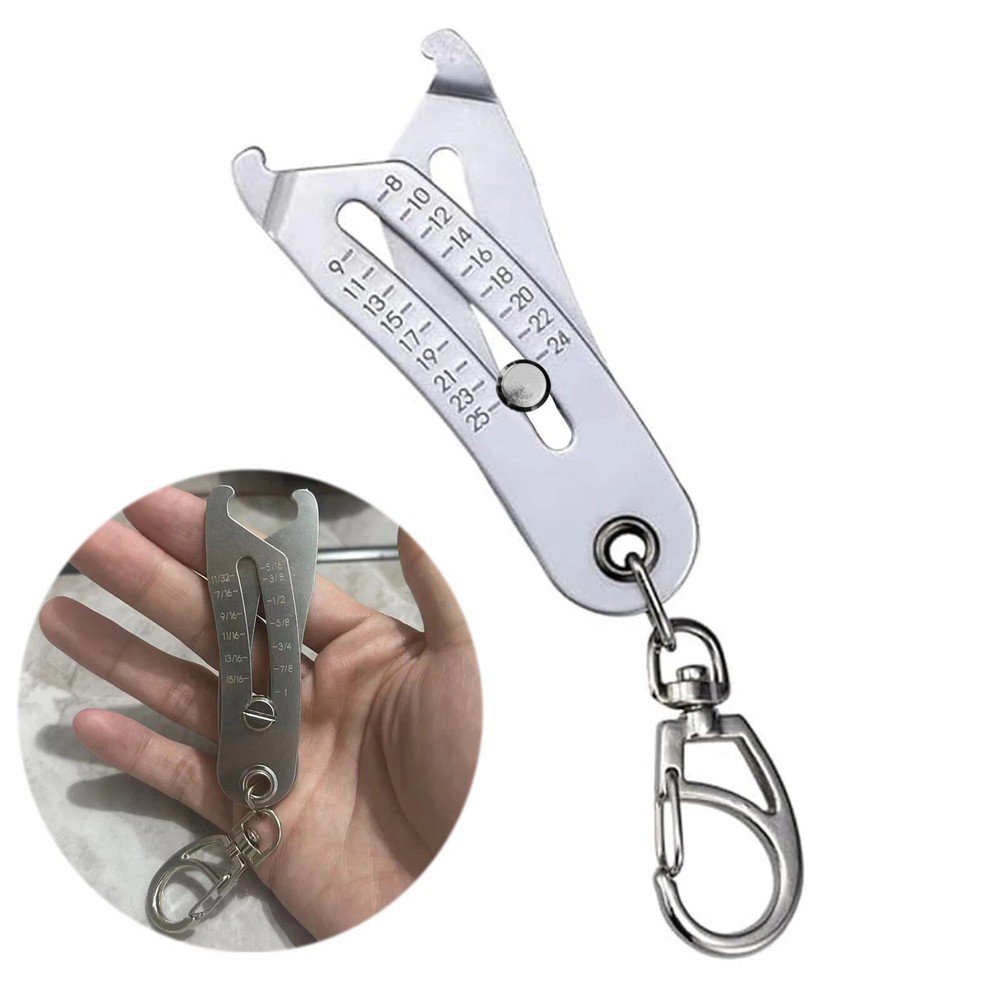2× Portable Thread Checker Set - Precision Bolt Size Finder with Keychain Ring