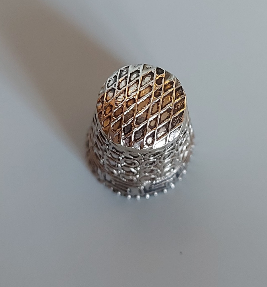 Vintage Sterling Silver 925 Decorative Patterned Thimble / Sewing (556)