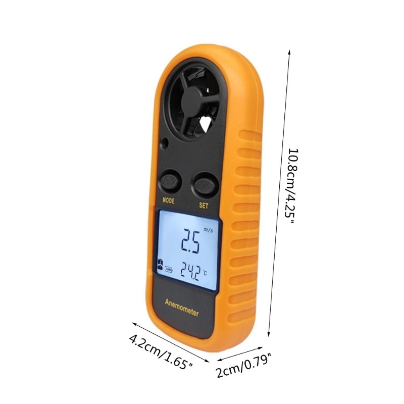 Handheld Anemometer Digital WindSpeed Measurement Temperature Tester LCD Display