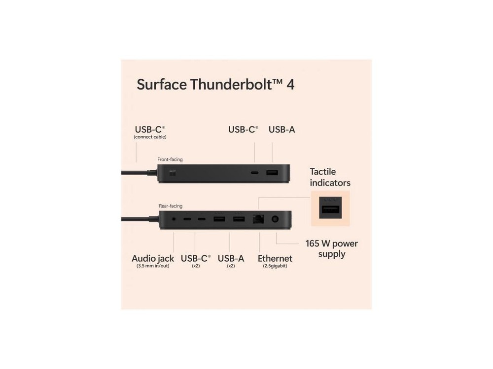 Microsoft Surface Thunderbolt 4 Docking Station - Black (T8H-00001)