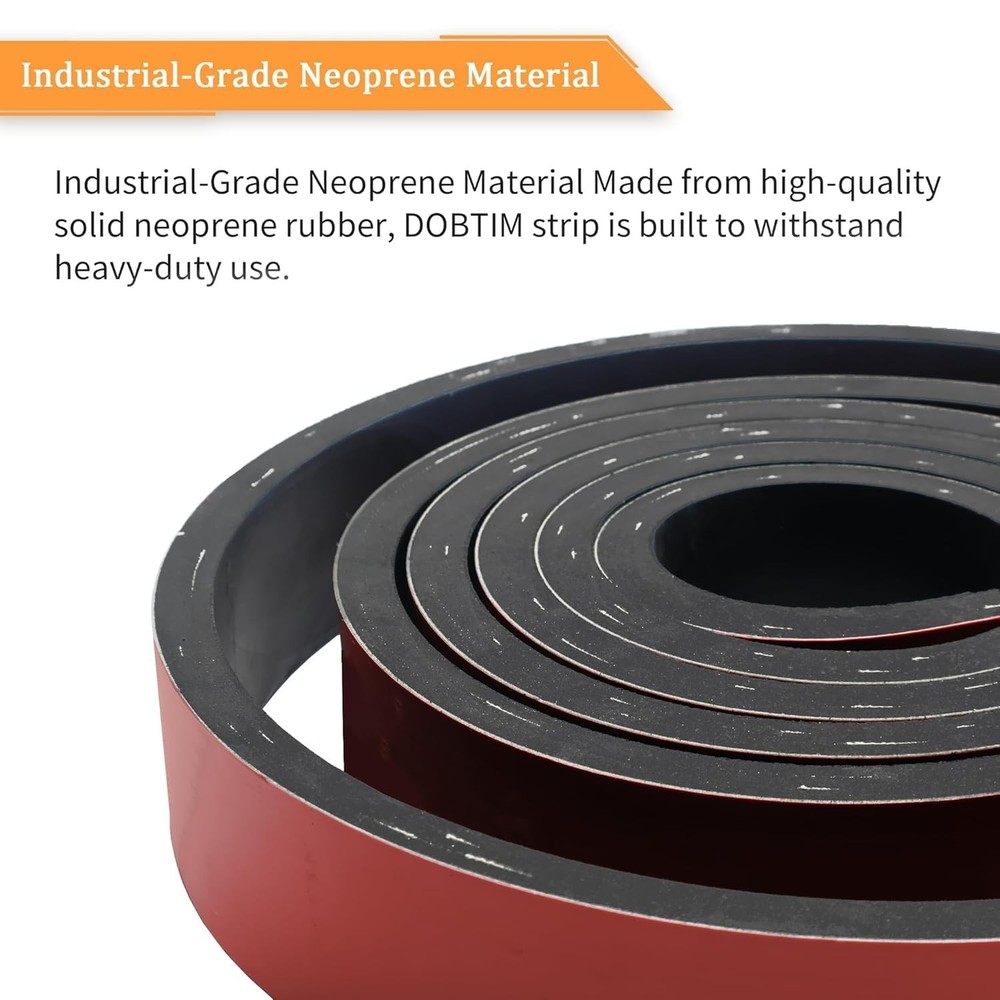 Solid Neoprene Rubber Strips 3" Wide x 10' Long - Tear-Resistant & Versatile Use