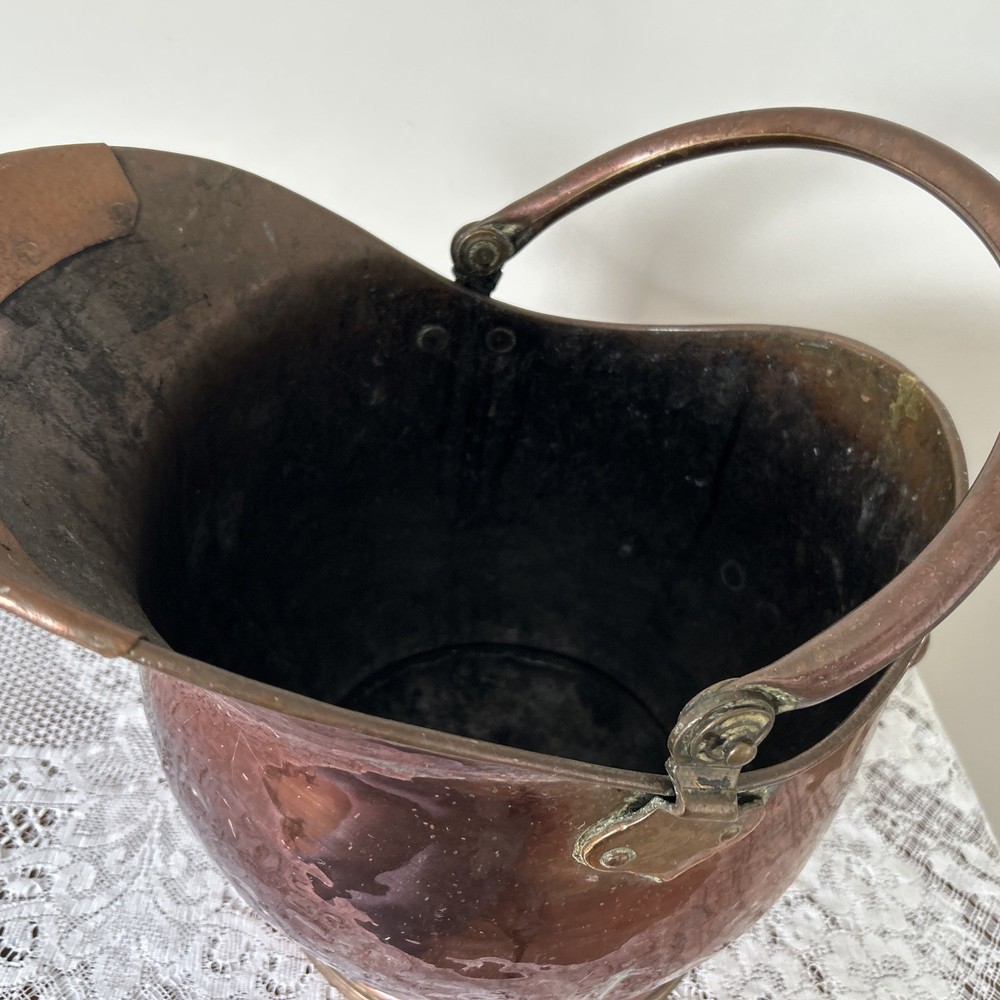 Victorian Copper Helmet Coal Scuttle