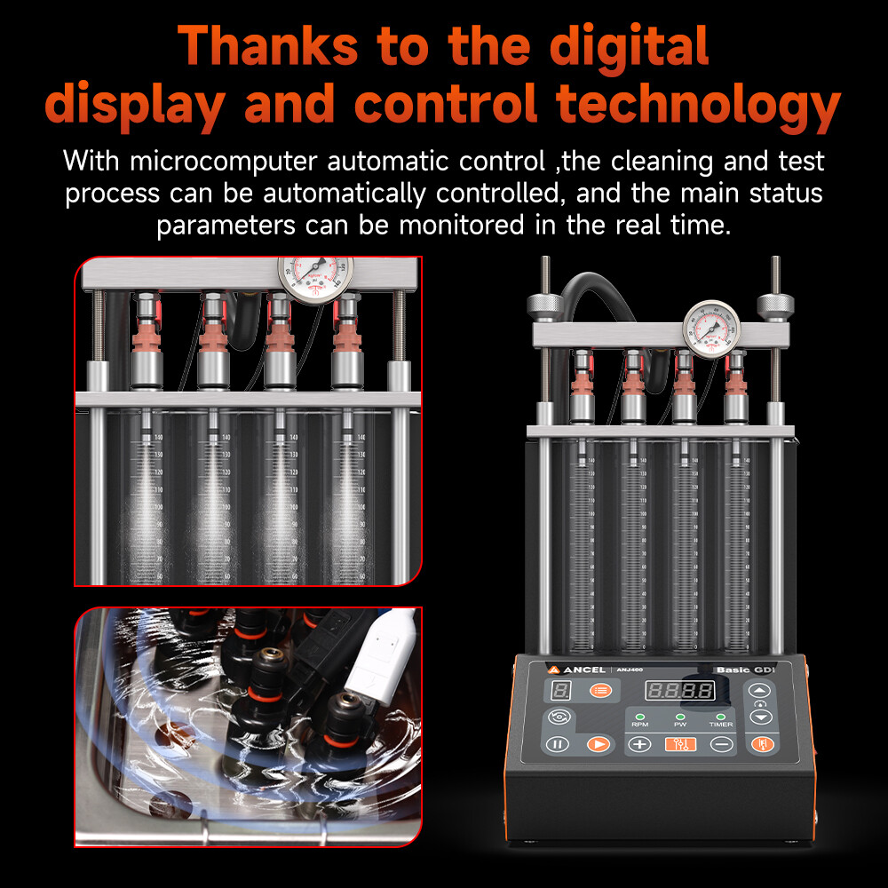 ANCEL ANJ400 Fuel Injector Cleaner Tester Low-resistance Injector Test Function
