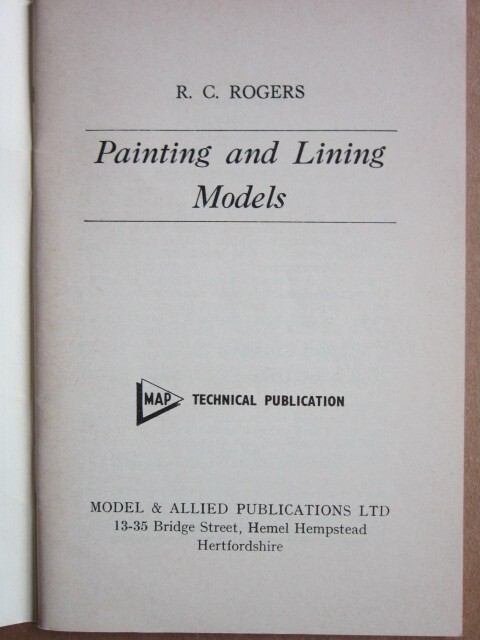 Painting and Lining Models R.C. Rogers MAP Technical Pub. 1969 Railroad Train