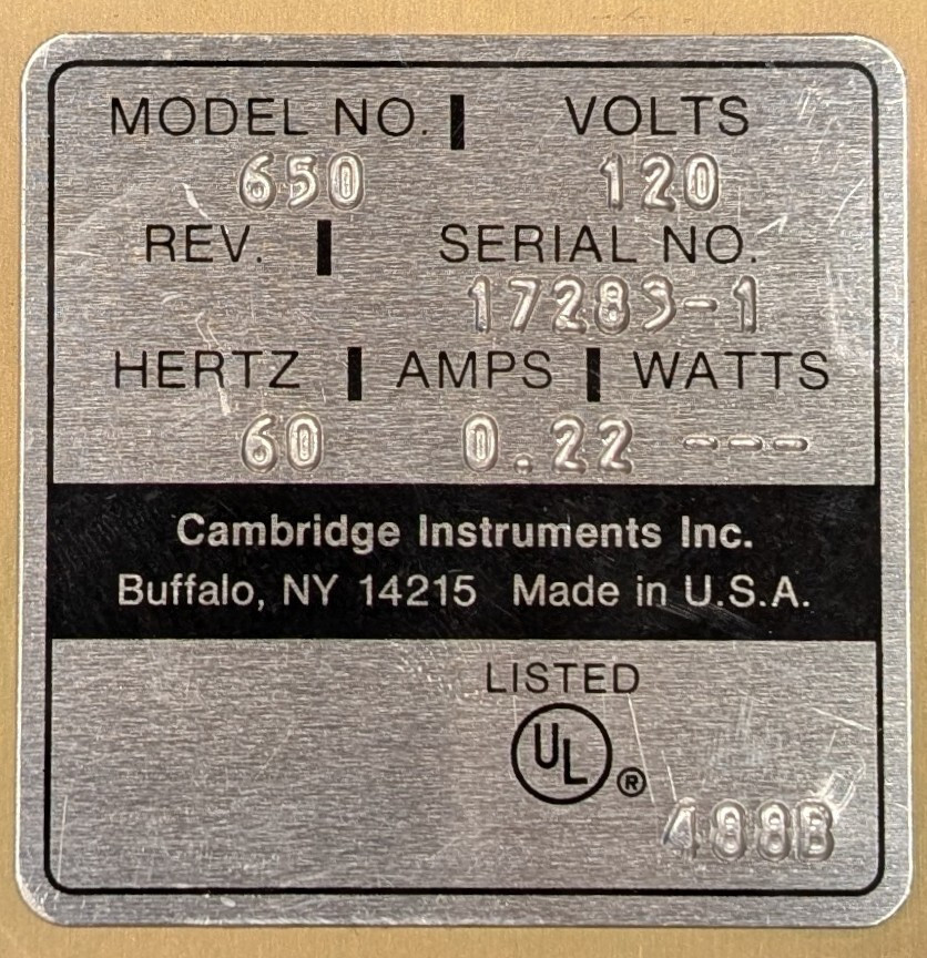 Cambridge Instruments Adjustable Intensity Spot Illuminator Model 650
