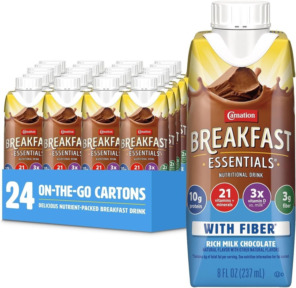 Ready-to-Drink Nutritional Breakfast Shake, Rich Milk Chocolate, 24 Pack